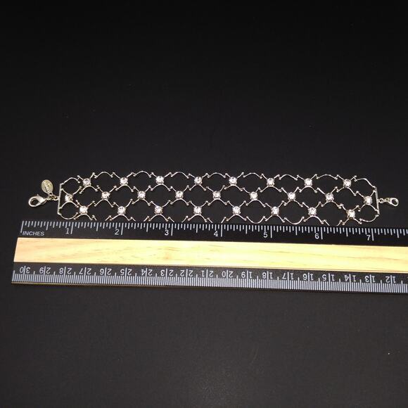 Vintage Carolee Rhinestone Rhinestone Bracelet, Wedding Lace Style, 1990s - Picture 8 of 8